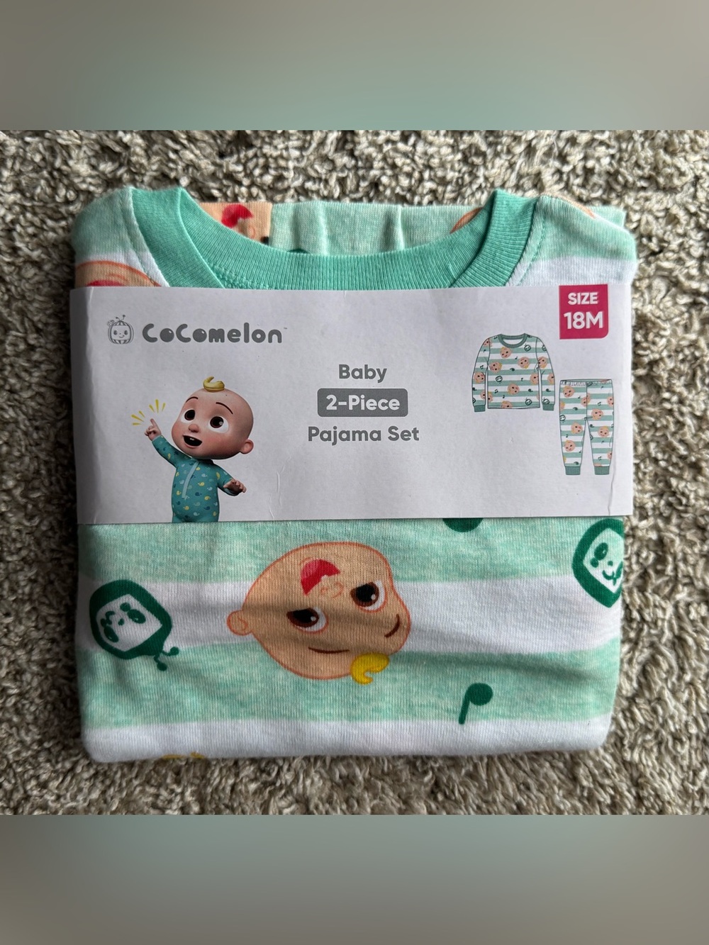 CoComelon Baby 2-Piece Pajama Set 18M NWT JJ Striped